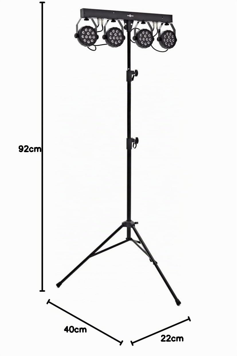 Gear4music DJ Luci Mini Faretti da Palco Sistema di Illuminazione DJ 48 W