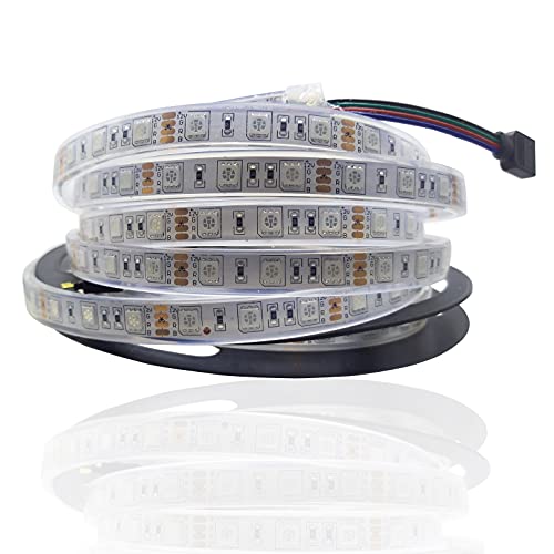 Tiras de luces LED para exteriores, impermeables, IP68, 12 V CC, multicolor, RGB para entrar en el agua durante mucho tiempo, 5 m de embalaje