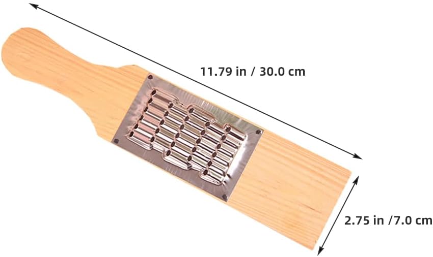 DOITOOL Wooden Vegetable Slicer with Non-Slip Handle - Stainless Steel Potato Slicer and Carrot Grater for Effortless Kitchen Shredding and Slicing