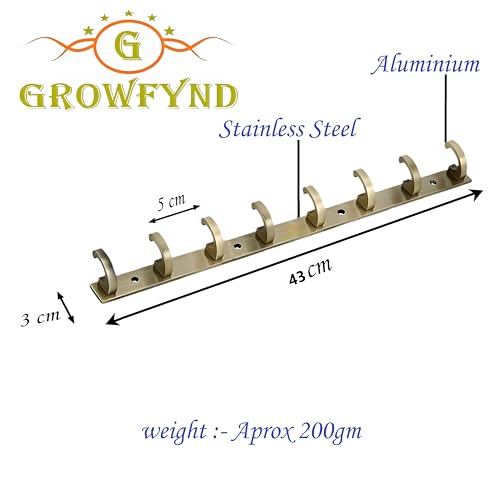 Image of Heavy Duty C Type Stainless Steel Cloth Hanger Suitable for Bathroom Bedroom Kitchen Wall Hook Rail Hanging Scarf Coat Keys Tie, Towel Door Robe (8 Pin Antique, Pack of 1)
