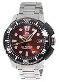 orient m-force beast titanium Rotes Zifferblatt und Metallic-Band