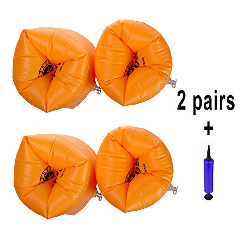 2 Paires Brassard De Natation Gonflable De Natation Swim Float Brassards Aide À La Flottaison Et Natation pour Enfants Adults (Suggérer Un Poids de 15 à 80 kg) Cover