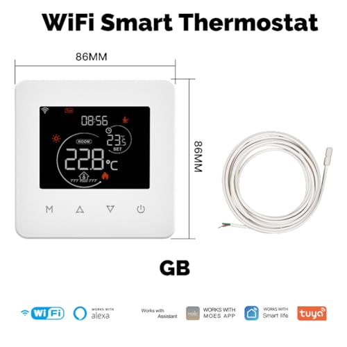 Thermostat de chauffage au sol électrique avec programmation et écran LED tactile - 5