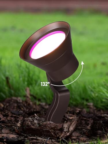 Image of LEONLITE 8-Pack RGBCW Wall Wash Dimmable LED Low Voltage Landscape Lights