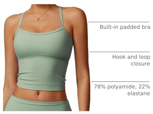 Image of QBGJTD Womens Longline Sports Bras Cross Back Active Gym Yoga Padded Workout Crop Tank Top with Built in Bra