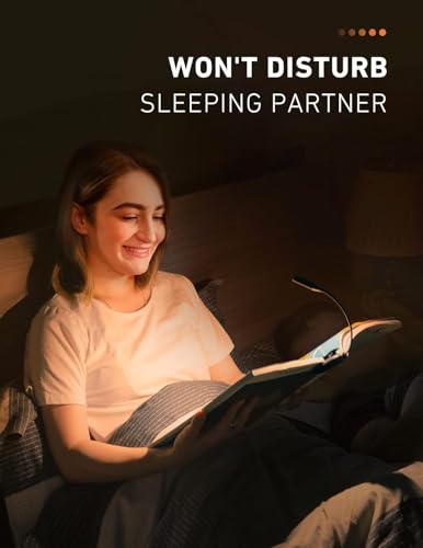 Image of XERGY Book Lights for Reading at Night in Bed, 80 Hours Runtime Rechargeable Reading Lights for Books in Bed, 3 Brightness Levels x 3 Color Temperatures, Lightweight
