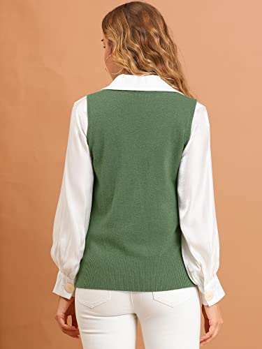 Image of Allegra K Women's V Neck Sweater Vest Knit Pullover Sleeveless Sweater Top