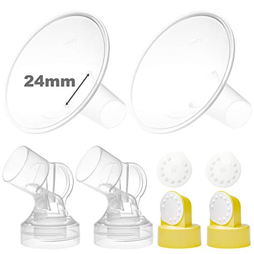 Image of Nenesupply GentleFit Pump Parts 24mm Compatible with Medela Breastpump Not Original Medela Pump Parts Use on Medela Pump in Style Symphony Swing Compatible with Medela Personalfit Medela Breastshield