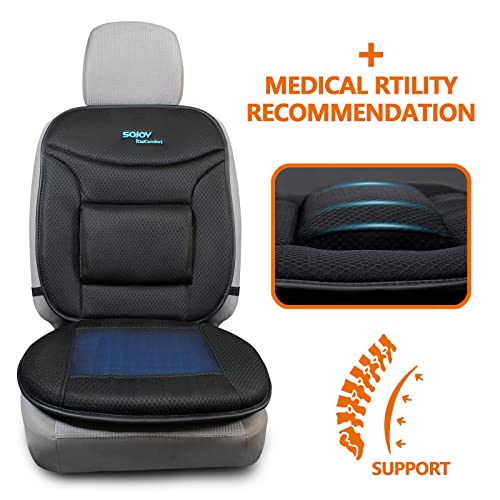 Sojoy Gel Seat Cushion With Lumbar Support,Breathable Firm Back Support Pain Relief Coccyx Seat Cushion For Car,Truck,Office #TOP3