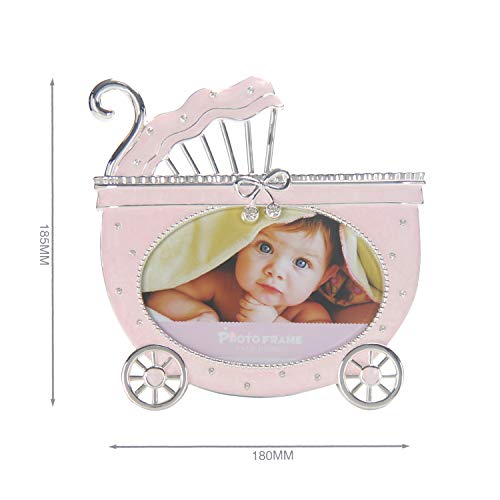 Lasody Enamel Baby Carriage Picture Frame-Baby Birthday Gifts-New Born Baby Gifts #TOP6