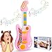 Kids Guitar, Perkidern Kids Electric Guitar Toy Toddler Guitar with Piano Mode Baby Guitar Children Guitar with Strap and Lights Ideal for 3+ Year Old Boys Girls Birthday