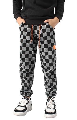 Boys Plaid Thin Sweatpants Kids New Sports Leisure Active Pants 5-13 Years