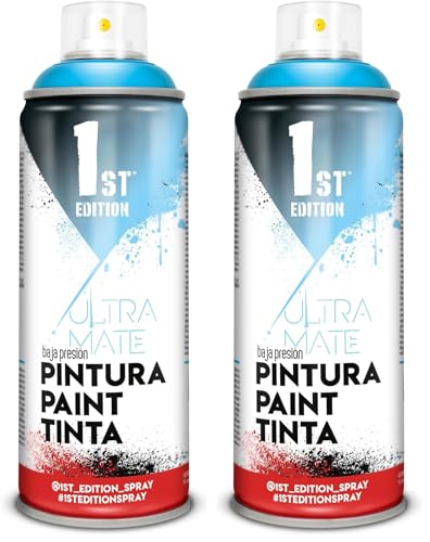 PINTURA EN SPRAY 1ST EDITION 520cc / 300ml MATE AZUL PISCINA REF 653 (Paquete de 2)