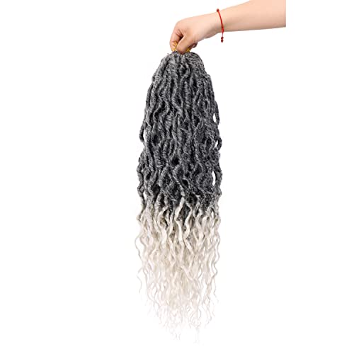 7 Packs Faux Locs Crochet Hair For Women, New Soft Locs Crochet Braid Pre Looped Goddess Locs Crochet Hair Boho Locs Crochet Braids With Curly Ends Synthetic Braiding Hair Extensions (16Inch, Tgray#) #TOP3