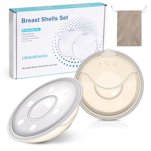 Image of Lilian&Gema Milk Collector Catcher for Breastmilk - 2 Pcs Silicone Breast Pad Nursing Cup Milk Saver for Nursing Moms, Protect Sore Nipples, Extra-Soft and Reusable for Breastfeeding Beige