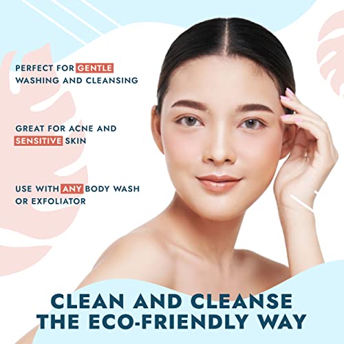 Konjac Body Sponge (2 Pack) | 100% Natural & Dye Free | Non-Toxic | Biodegradable | Eco-Friendly | Plastic Free Packaging #TOP3