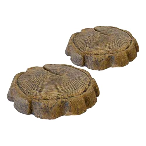 BestNest Athens Small Log Stepping Stones, Espresso, Pack of 2,