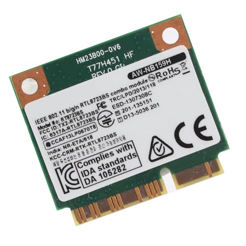 ACOGEDO Tarjeta 300Mbps Transmisión de Alta Velocidad Soporte 802 11b/g/Plug and Play Tarjeta PCIE de Alta Velocidad a Esta ETarjeta Mini PCIETarjeta BT4 02 4GHzTarjeta RTL8723BETarjeta de Red