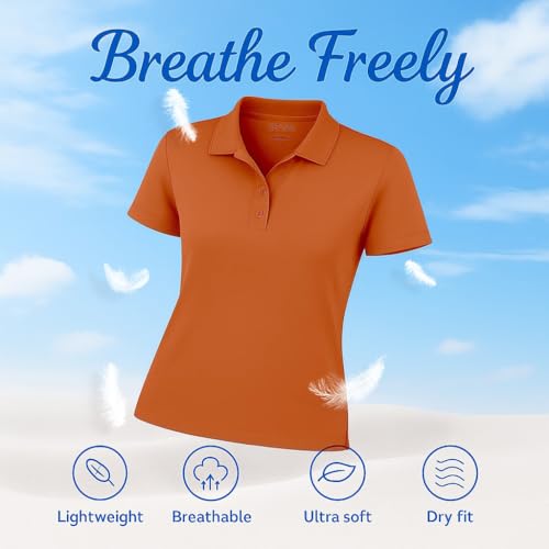 Image of Opna Women's Dry-Fit Golf Polo Shirts 3-Button Golf Polo's in 20 Colors XS-3XL Shirt