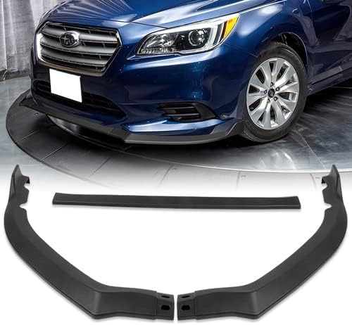 3 Pieces STi-Style Front Bumper Lip Spoiler Splitter Side Body Kit Trim Protection Compatible with 2015-2017 Subaru Legacy, 2016 (Matt Black)