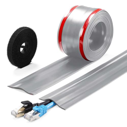 Image of Serplex 8.2ft Self-Adhesive Floor Cable Cover Cord Hider PVC Cable Hider