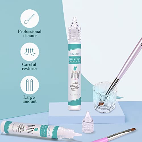 Aimeili Nail Brush Cleaner Gel For Acrylic Nail Paint Brushes & Gel Manicure Brushes -2 X 15Ml #TOP4