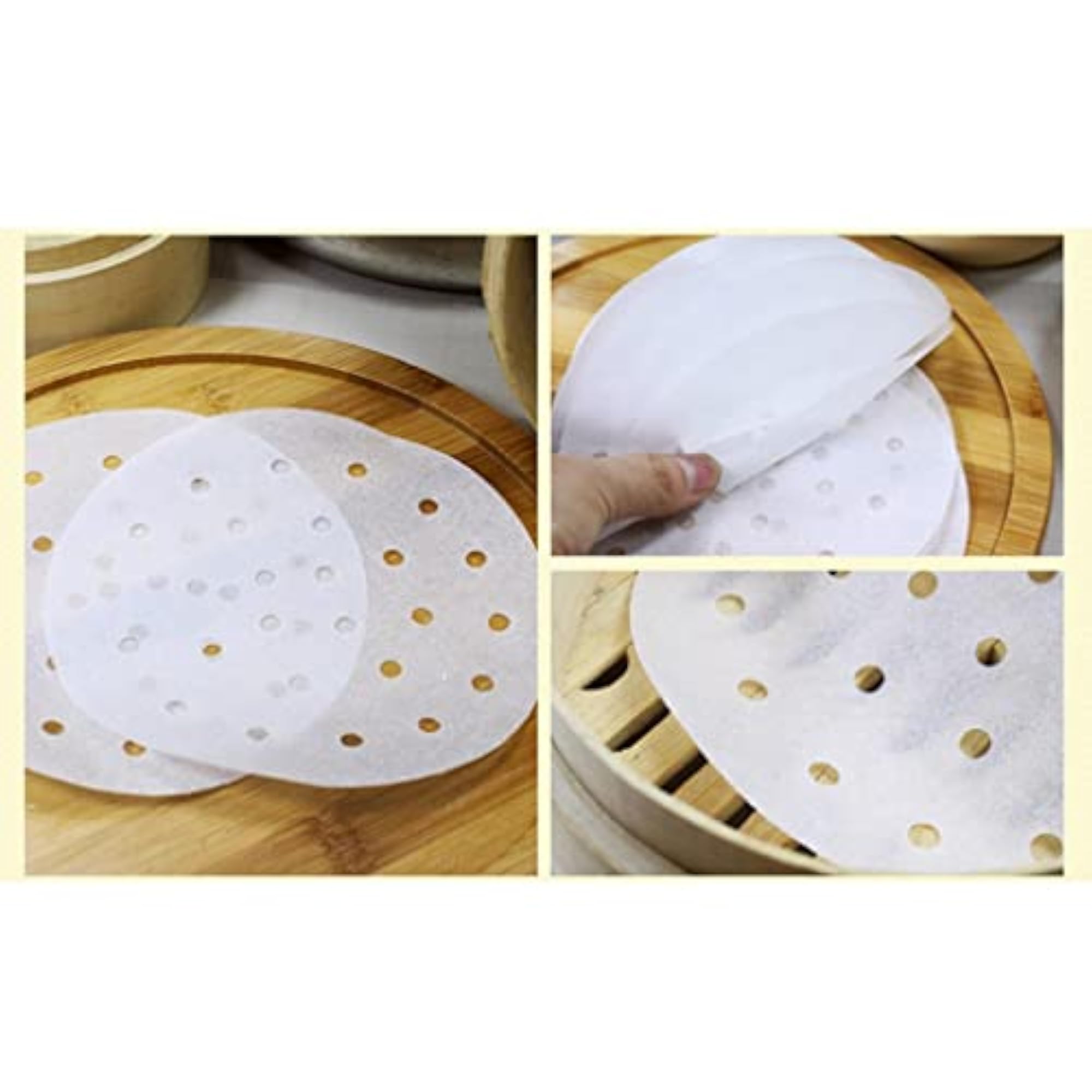 Non-Stick Round Bamboo Steamer Paper Liner, 6inch