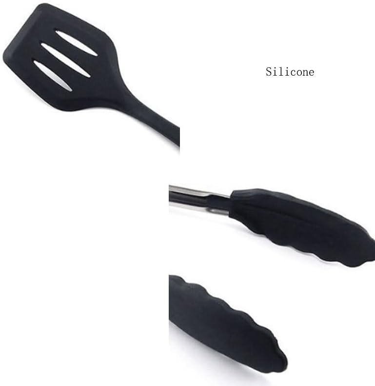 Silicone Non Stick Pan Spatula Kitchen Tools Soup Spoon Food Tongs Set