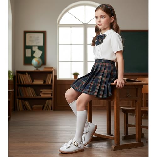 Image of Flaryzone Toddler Little Girl Mary Jane School Uniform Oxfords Flat Dress Shoes