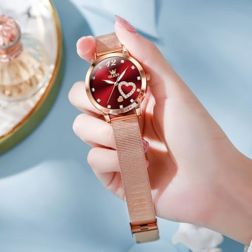 Damenuhr aus Edelstahl mit Mailänder Armband, Roségold, Japanisches Quarzwerk, 36mm Zifferblatt, 3ATM wasserdicht – Freizeitmodell für Moderne Damen, in Mehreren Farben erhältlich.