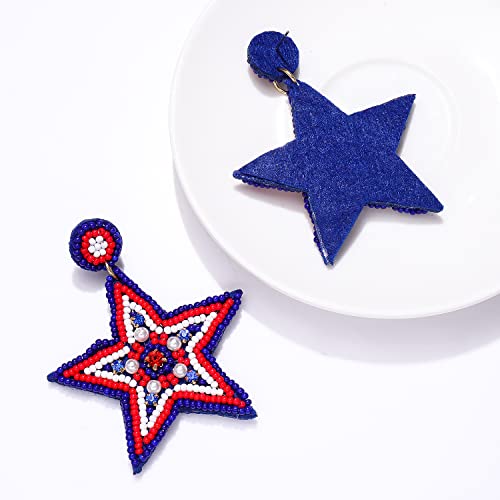 American-Flag-Earrings-4th-of-July-Earrings-for-Women-Beaded-Heart-Star-Flag-Dangle-Drop-Earrings-Handmade-Independence-Day-Patriotic-Earrings-Holiday-Gifts