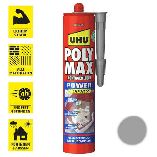 Adhesivo UHU Poly Max Power Gris 425g miniatura 2