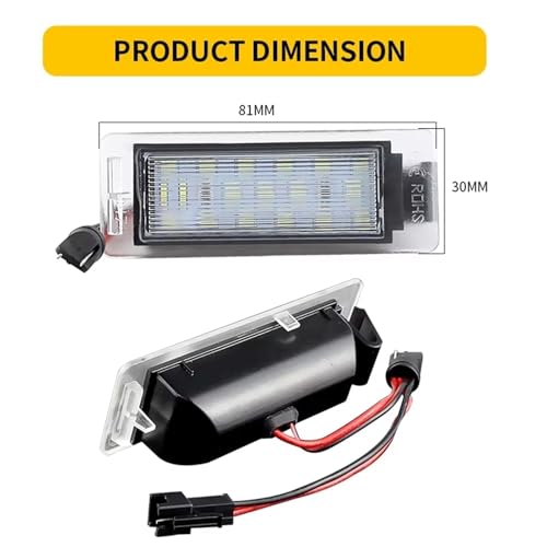 Luz matrícula LED Cadillac CTS Wagon evita multas con plafones estancos 2Pzs 3
