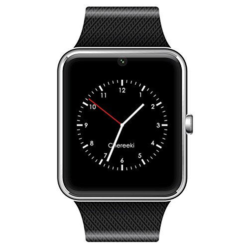 CHEREEKI Bluetooth Smart Watch Reloj Inteligente Teléfono Inteligente Pulsera con Cámara Pantalla Táctil Soporte SIM/TF Smartwatch para Android Samsung HTC LG Huawei Sony Reloj Deportivo