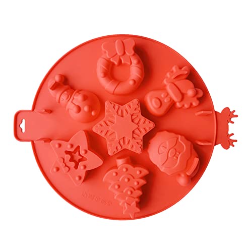 Weihnachten Kuchen Formen Weihnachten Seife Schimmel Weihnachten Schokoladenformen mit Form von Weihnachtsbaum,Fünfzackiger Stern,Schneeflocken,Elch,Weihnachtskranz,Schneemann,Weihnachtsmann Cover