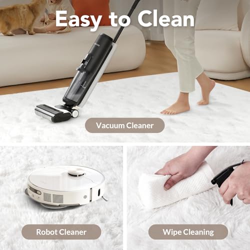 6x9 White Area Rugs for Bedroom Living Room, Soft Non-Slip Rug Fluffy Shag, Fuzzy Indoor Shaggy Carpet for Dorm Home Decor