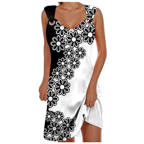 Hängekleider Damen Knielang Sexy Damen-Elegantes, mit Trägern bedrucktes...