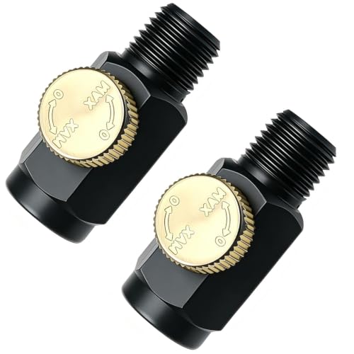 OZXNO 2 Pcs Brass In-Line Air Flow Regulator Adjustable 1/4' NPT Male & Female In-Line Air Flow...