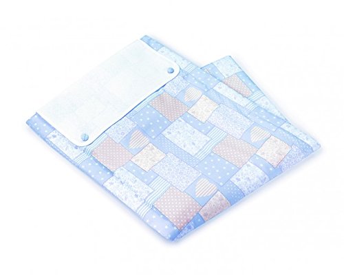 COLCHA PARA CUNA ESTAMPADO PATCHWORK para bordar a punto de cruz (AZUL)