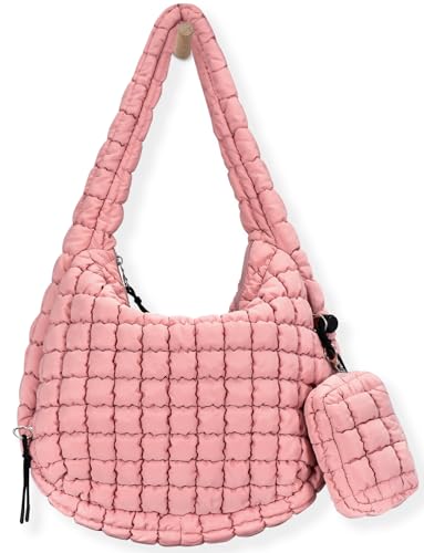Image of GASSDA Puffer Tote Bag for Women Large Quilted Puffy Lightweight Carryall Crossbody Tote Bag for Women