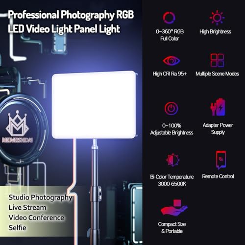 Image of GiftMax PM-26 11inch RGB LED Video Soft Light Panel, 30W for Studio Photography | Video Recording | Conference | YouTube,2700K-5700K CRI95+ | with Remote Control
