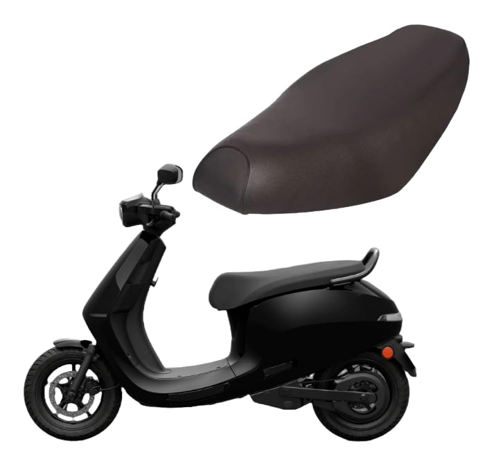 KSHEERI Ola S1 Air Scooty Seat Cover Protect from Rust and Dust, PU Leather Waterproof Durable Seat Cover (Black)-image-49