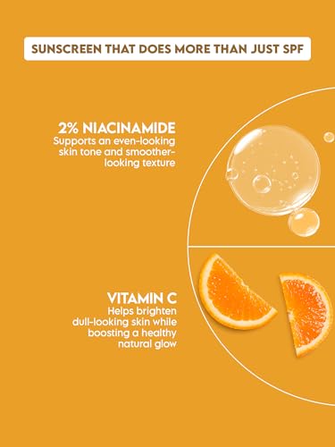 Image of Clensta Vitamin C Daily Glow Sunscreen Gel SPF 50 PA++++ | With 2% Niacinamide, Vitamin C, Hyaluronic Acid & Cica | UVA /UVB Protection | Lightweight, Non-Sticky & No White Cast | For All Skin Types | 50g