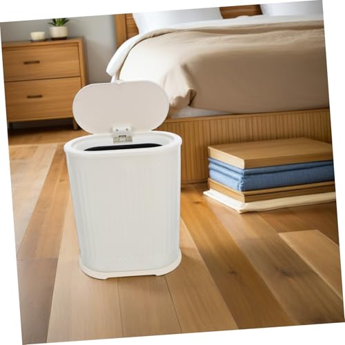 Poubelle à pousser avec couvercle SOLUSTRE en plastique compact - 7