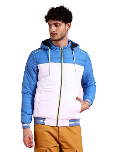 Image of The Indian Garage Co Men Regular Fit Colourblocked Bomber Jackets