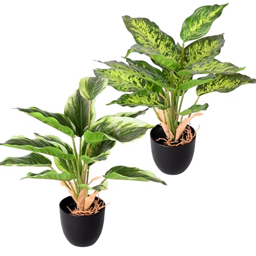 YORFULL 2 Pezzi di Piante Finte, Piantine Finte Decorative con