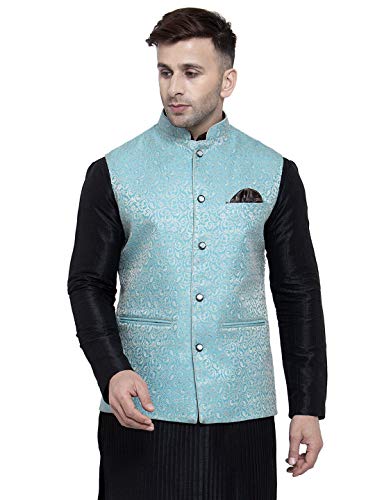 Image of Badoliya & Sons Men's Brocade Zari Nehru Jacket /Waist Coat