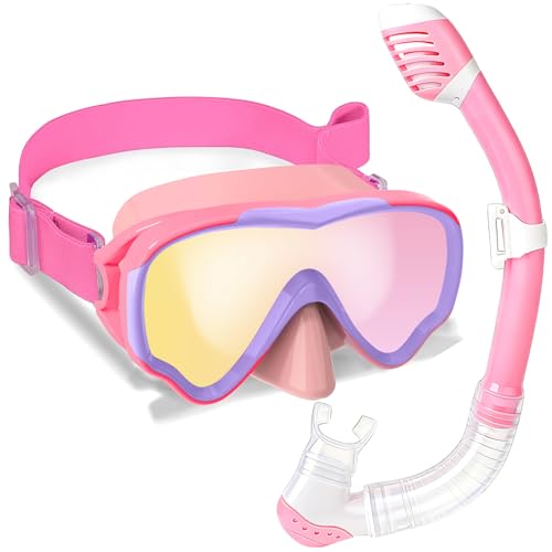 Set de Snorkel Dry Top para Niños con Máscara Antivaho y Visión Clara
