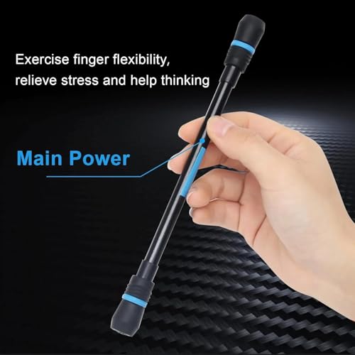 Image of 2 Pcs Spinning Rotatable Finger Ball Point Pens - Non-Slip Coated Rotating Gel Pen Mod for Gaming Student | Magic Floating & Rolling Light Anti Dropping Pen for Gamers | Pack Of 2 |
