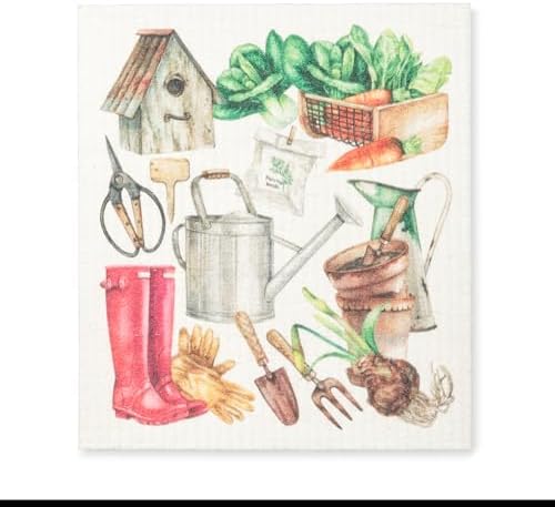 Abbott Collection Gardening Tools Swedish Dishcloth image 2